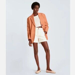 Everlane The 80's Blazer In Orange Chiffon Size 4
